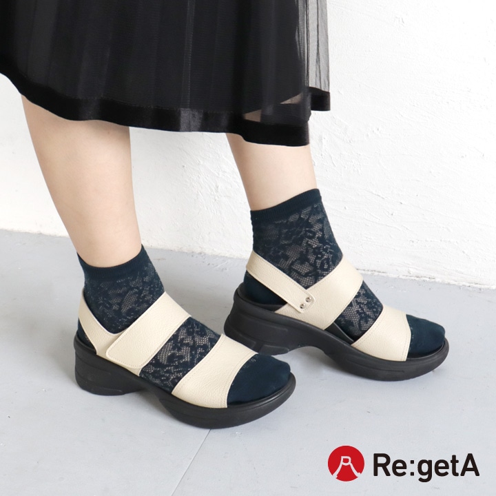 リゲッタ Re:getA RE-552 軽量 厚底 2本ベルトサンダル 生グミインソール バックベルト レディース 履きやすい 歩きやすい EVA