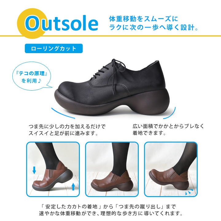 リゲッタカヌー　RegettaCanoe CJES-6140 エッグヒール レースアップシューズ アンティーク風 レディース 厚底 歩きやすい 履きやすい