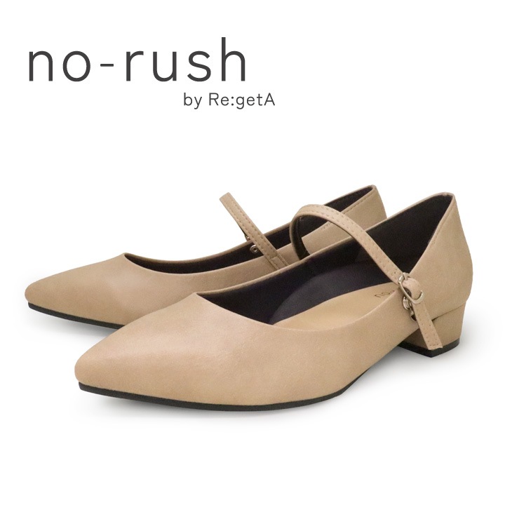 no-rush ノーラッシュ by リゲッタ 当店限定　NR-03 ポインテッドトゥ ストラップ パンプス 3cmヒール 履きやすい 歩きやすい 痛くない　柔らかい　結婚式 入学式 卒業式