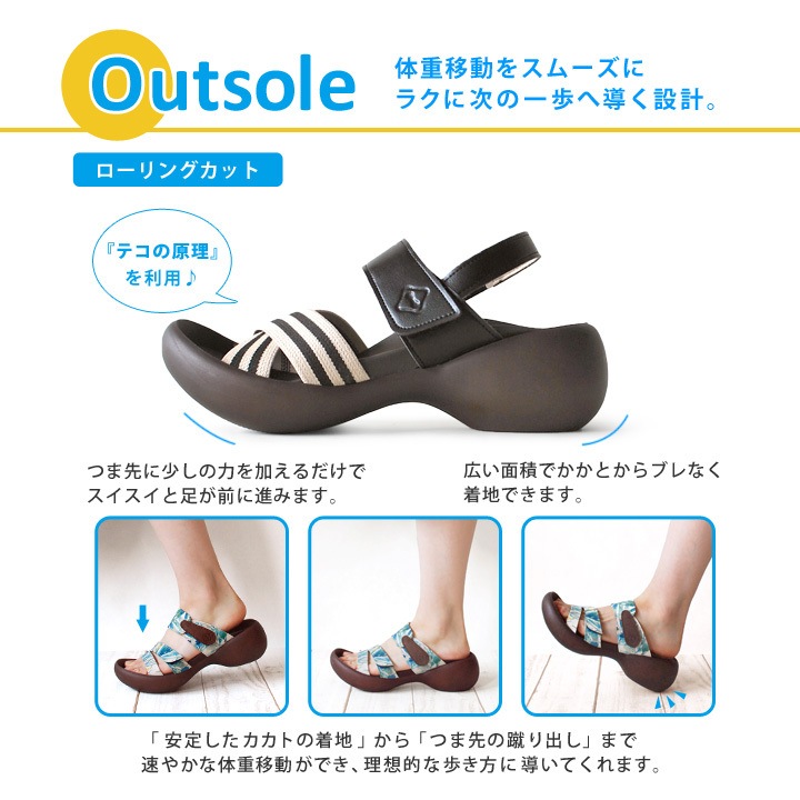 リゲッタカヌー　RegettaCanoe　CJEG-5238a エッグヒール ボーダー クロスゴムベルトサンダル ツーコースゴム オシャレ 歩きやすい 履きやすい