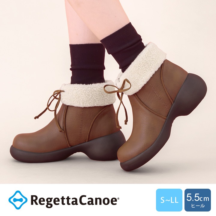 リゲッタカヌー RegettaCanoe CJES-001c エッグヒール ショートブーツ