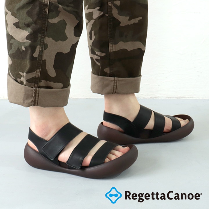リゲッタカヌー RegettaCanoe CJMB-2513 メンズビッグフットライト ベルトサンダル  サンダル モノクロ 履きやすい 歩きやすい 父の日