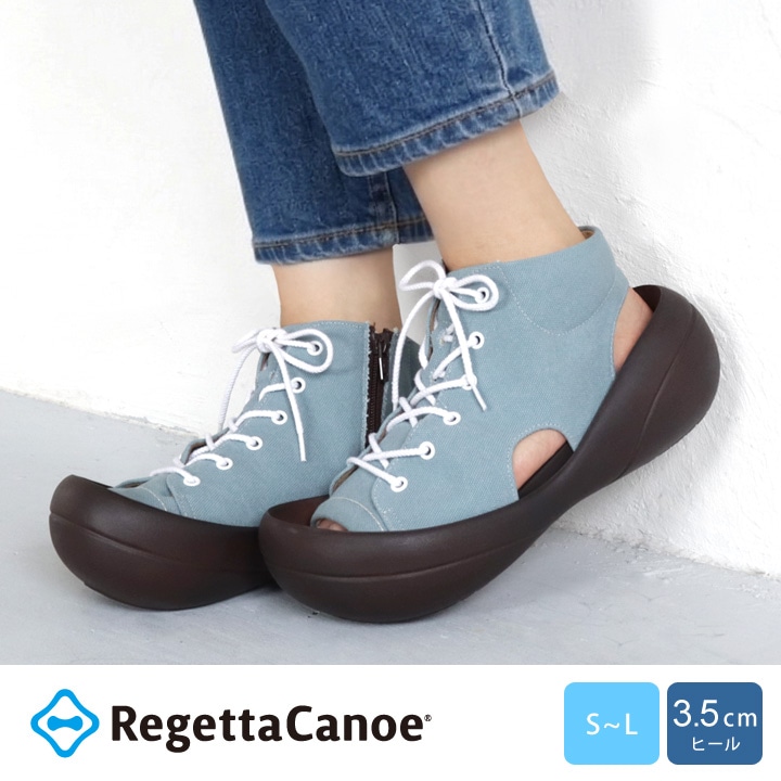 リゲッタカヌー RegettaCanoe CJBF-5200 ビッグフット レディース ブーツサンダル ファスナー レースアップ 靴紐 履きやすい 歩きやすい 疲れにくい