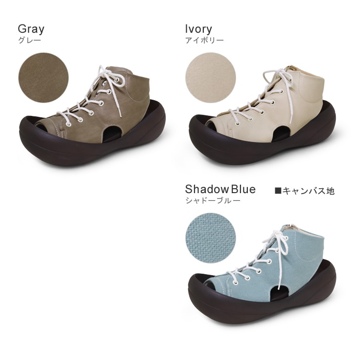リゲッタカヌー RegettaCanoe CJBF-5200 ビッグフット レディース ブーツサンダル ファスナー レースアップ 靴紐 履きやすい 歩きやすい 疲れにくい