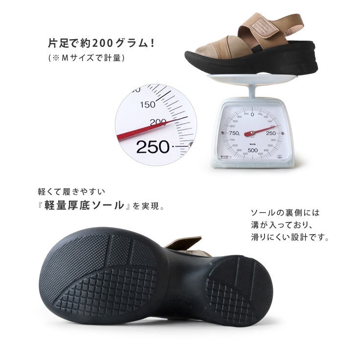 リゲッタ Re:getA RE-551 折り紙デザイン 異素材使い サンダル 生グミインソール 軽量 厚底 バックベルト レディース 履きやすい 歩きやすい EVA