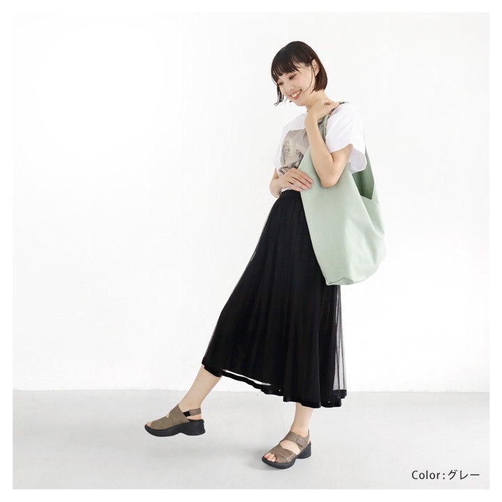 リゲッタ Re:getA RE-551 折り紙デザイン 異素材使い サンダル 生グミインソール 軽量 厚底 バックベルト レディース 履きやすい 歩きやすい EVA