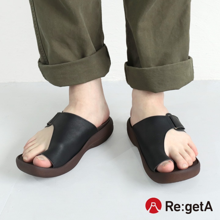 リゲッタ Re:getA <br>R-235M メンズ トングサンダル グミサンダル ベルクロ カバー 歩きやすい　履きやすい 父の日