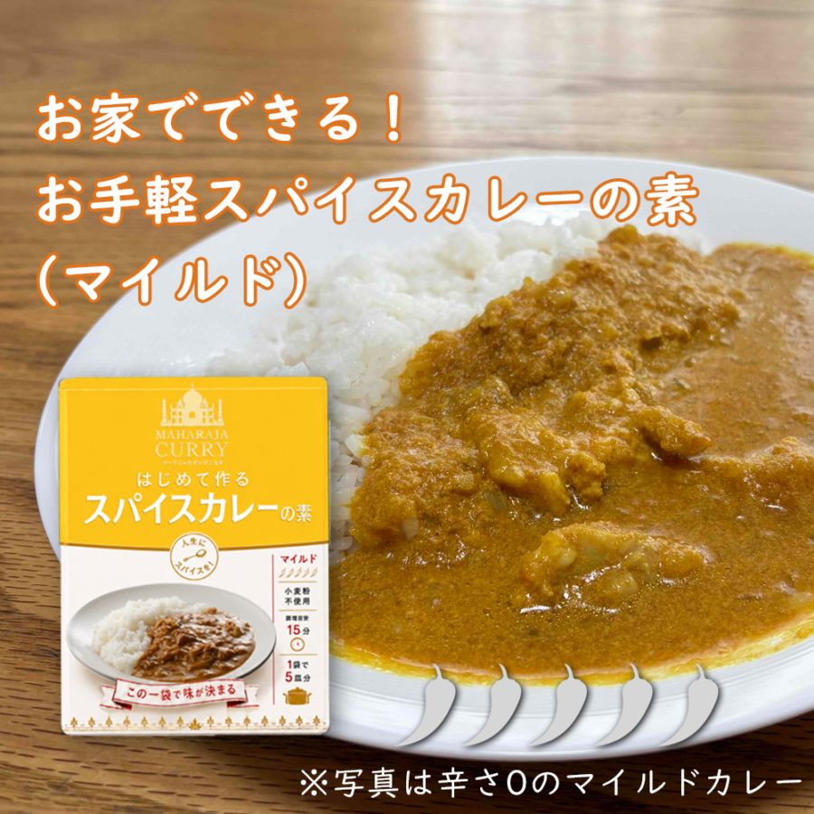 お手軽スパイスカレー/「はじめて作るスパイスカレーの素」マイルド（1袋5皿分）【マハラジャのだいどころ】