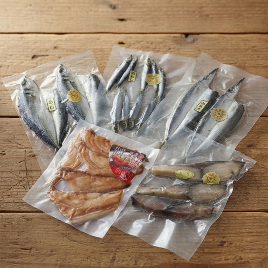 【干物セット】アジ・イワシ・カマス・ブリ・ブリはらすミリン【送料込/岩﨑商店】