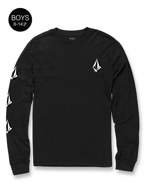 VOLCOM ボルコム ボーイズ(8-14才) ロングスリーブTシャツ ロンTee C3632200 ICONIC STONE LST [BLK]