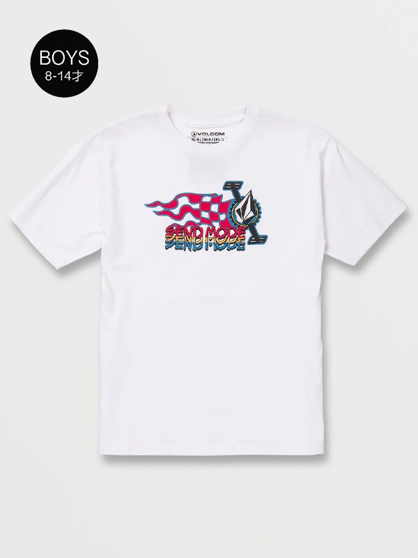 VOLCOM ボルコム ボーイズ(8-14才) Tシャツ 半袖 C3542235 CRANK IT UP SST [WHT]