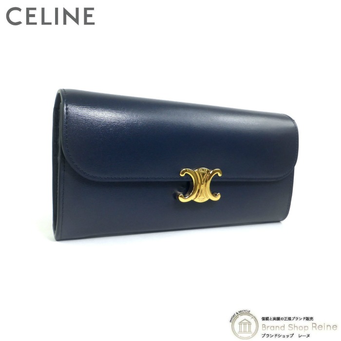 CELINE セリーヌ 2つ折り メンズ 財布ネイビー