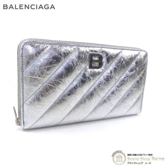 ✨極美品✨バレンシアガ　ラウンドファスナー長財布　ブラック×ピンク×シルバーロゴ バレンシアガ BALENCIAGA BALENCIAGA ラウンドファスナー長財布 CRUSH