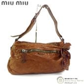 �ߥ奦�ߥ奦 ��MIUMIU�� �ե�������� �쥶�� ���ݤ� �������� �ϥ�� �Хå� RR1152 �֥饦�����š� 