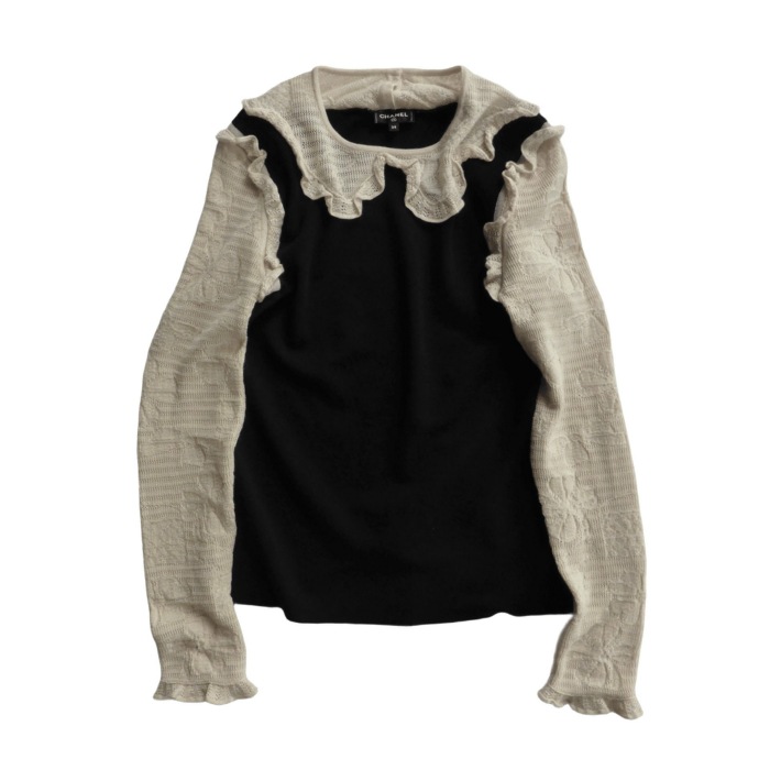 ����ͥ� ��CHANEL�� �����ߥ� ���륯 �˥å� �ե�� �ǥ����� �ȥåץ� Ĺµ 38 �֥�å� P54820 ����������š� 