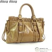 �ߥ奦�ߥ奦 ��MIUMIU�� ���㥶������ �����åƥ� ��å��� VITELLO LUX 2way �ϥ�� �������� �Хå� RT0383 ����������š� 
