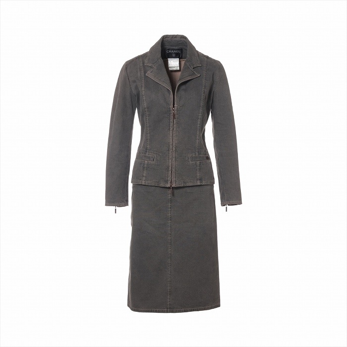 ����ͥ� ��CHANEL�� �ǥ˥ॸ�㥱�å� ���åץ��å� 36 ���졼 P20621V11996 ���åȥ��å� ����������š� 