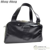 �ߥ奦�ߥ奦 ��MIUMIU�� �쥶�� �ȥåץϥ�ɥ� �Хå� 5BB182 �֥�å��ڿ��ʡ� 