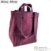 �ߥ奦�ߥ奦 ��MIUMIU�� �����Х� 2way �ϥ�� �������� �ȡ��� �Хå� �ܥ�ɡ�����š� 