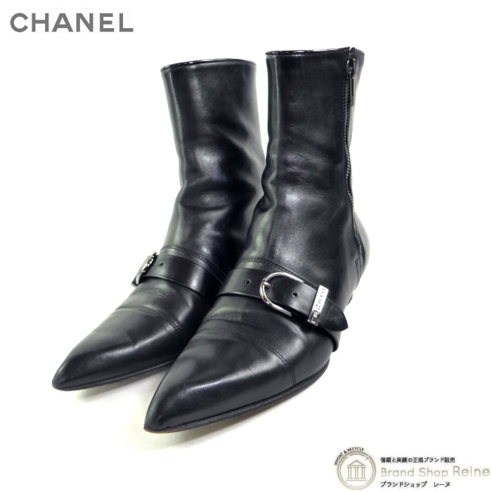 ����ͥ� ��CHANEL�� �쥶�� ���硼�ȥ֡��� �ݥ���ƥåɥȥ� �Хå��� �����ɥ��å� �� ���塼�� #36C �֥�å�����š� 