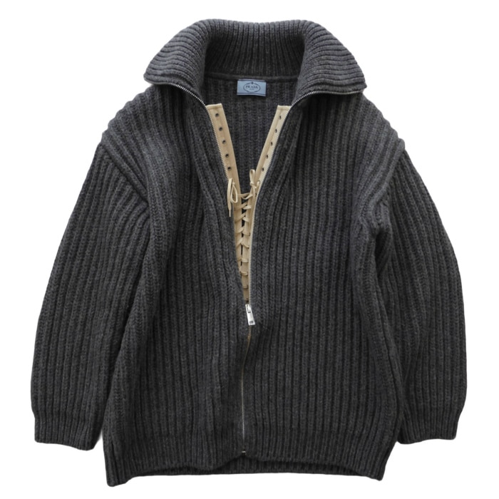 �ץ�� ��PRADA�� ������ �졼�����å� �ǥ����� ���åץ��å� �ɥ饤�С��� �˥å� 42 ���졼 P25L25 ����������š� 