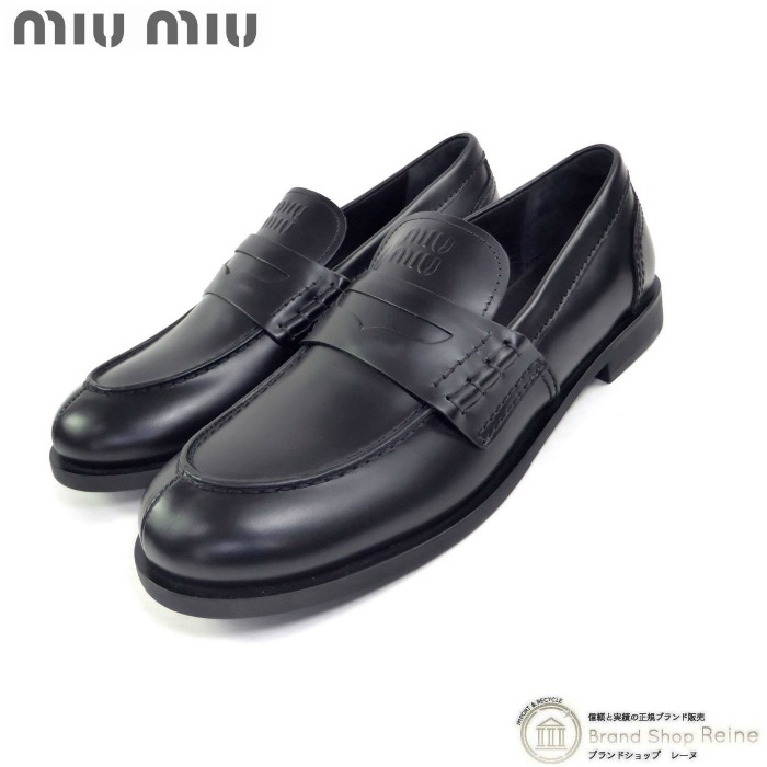 �ߥ奦�ߥ奦 ��MIUMIU�� �����ե쥶�� ����������ե��� �� ���塼�� #38 1/2 �֥�å��ڿ��ʡ� 