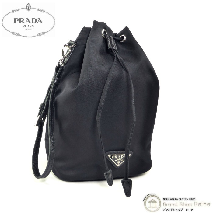 �ץ�� ��PRADA�� Re-Nylon �ƥ����� �ʥ����� �ݡ��� �ɥ������ȥ�� ����ƥ� ���� �Хå� 1NS369 �֥�å��ڿ���Ʊ�͡� ���