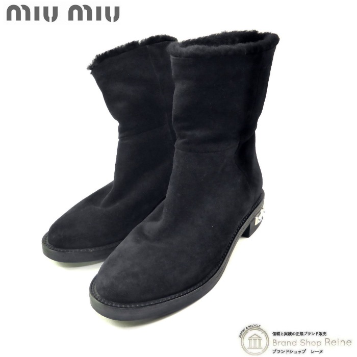 �ߥ奦�ߥ奦 ��MIUMIU�� �������ɥ쥶�� �ࡼ�ȥ� ���硼�ȥ֡��� �ӥ��塼�ҡ���  08830 �� ���塼�� #37 �֥�å�����š� 