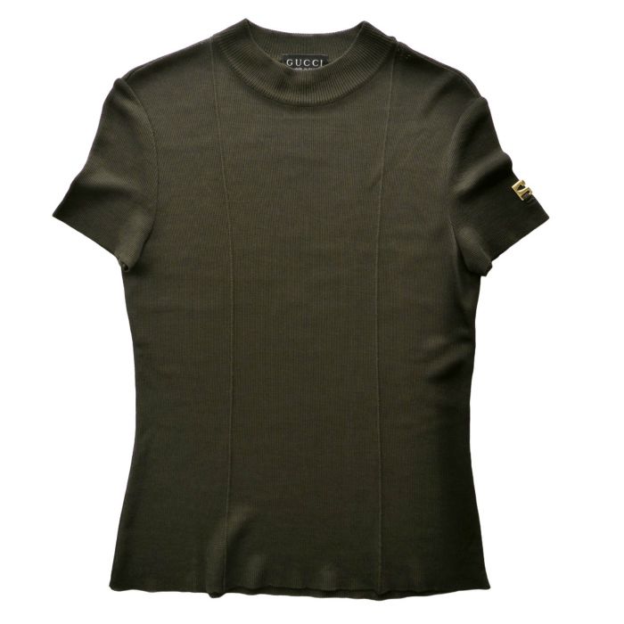 ���å� ��GUCCI�� �졼��� �˥å� Ⱦµ �ǥ����� �ȥåץ� M �֥饦�� 256-5239-7410 ����������š� 