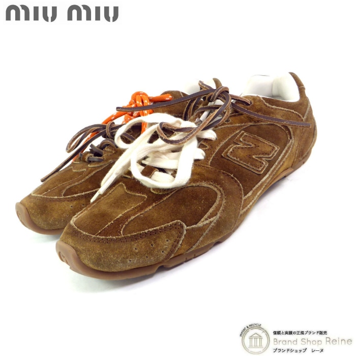 �ߥ奦�ߥ奦 ��MIUMIU�� NEW BALANCE ����� �������� �졼�����å� ���ˡ����� 5E165E ���塼�� �� ��37 ���ʥ�����š� 