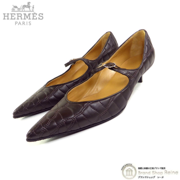 ����᥹ ��HERMES�� �쥶�� ���ƥå� �ݥ���ƥåɥȥ� �ѥ�ץ� �� ��38 1/2 �֥饦�����š� 