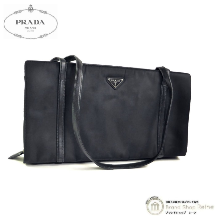 �ץ�� ��PRADA�� �ƥ����� �ʥ�����ߥ쥶�� �ȥ饤���󥰥���� �쥯���󥰥� ���ݤ� �������� �ȡ��� �Хå� �֥�å�����š� 