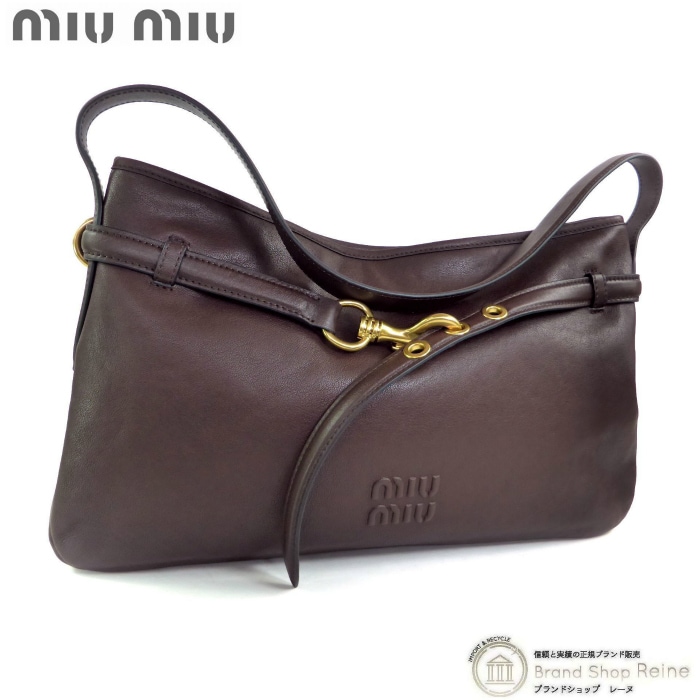 �ߥ奦�ߥ奦 ��MIUMIU�� ���Х���塼�� �ߥǥ����� �ʥåѥ쥶�� ���ݤ� ��󥷥����� �Хå� 5BC181 �֥饤�����åɡڿ��ʡ� 