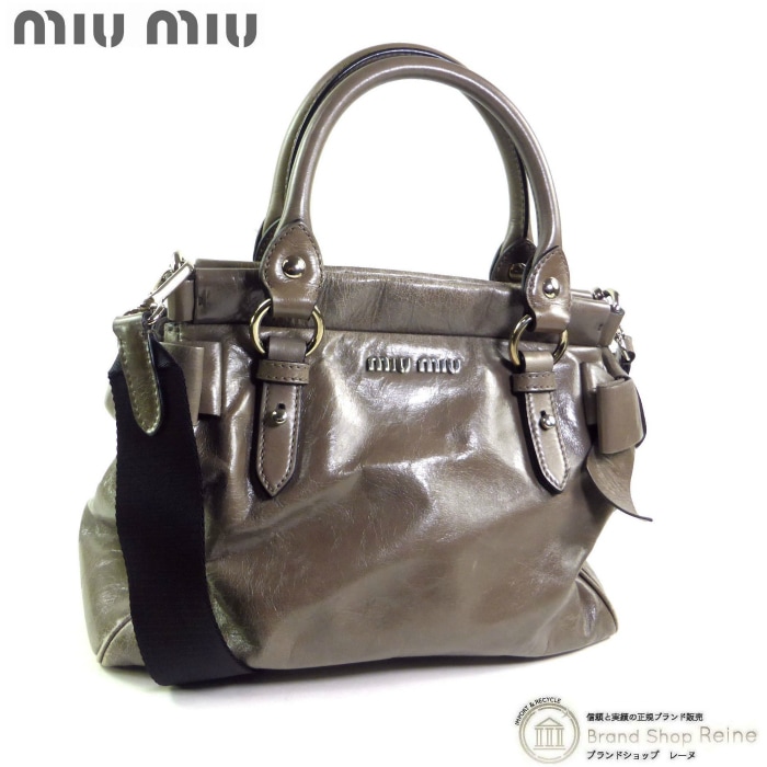 �ߥ奦�ߥ奦 ��MIUMIU�� �����ɥ�ܥ� �����åƥ� ��å��� 2way �������� �ϥ�� �Хå� ���������졼����š� 
