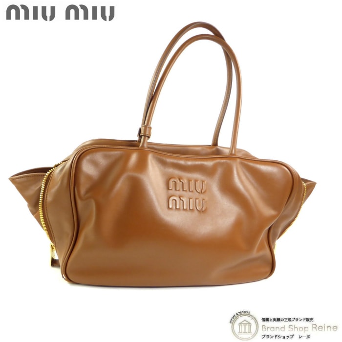 �ߥ奦�ߥ奦 ��MIUMIU�� �ܡ� �顼�� �쥶�� �ϥ�� �Хå� 5BB117 ���˥�å��֥饦�����š� 