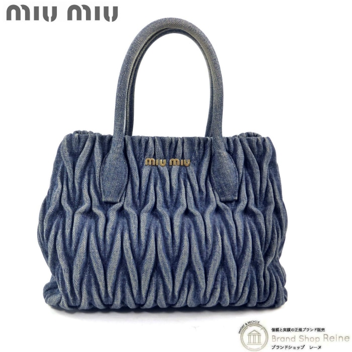 �ߥ奦�ߥ奦 ��MIUMIU�� �ǥ˥ࡦ�ޥƥ�å� ����ƥ��� ���㥶�� 2way �ϥ�� �������� �Хå� RN1069 �֥롼����š� 
