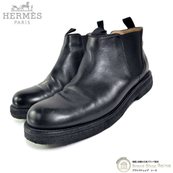 ����᥹ ��HERMES�� �����ɥ��� �쥶�� ���硼�� �֡��� ���塼�� �� �֥�å� 24cm��������š� 