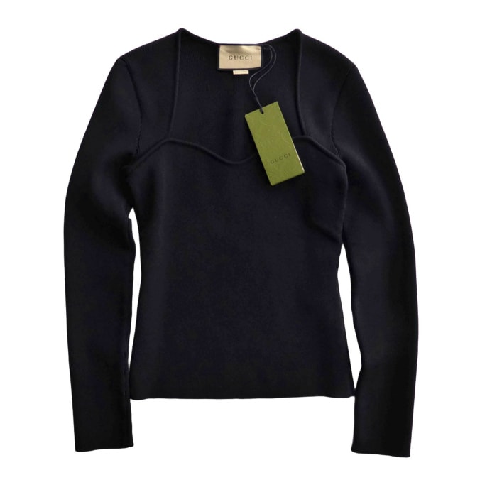 ���å� ��GUCCI�� ���������ͥå� ��� �˥å� �ǥ����� �ȥåץ� #XS �֥�å� 670629 ����������š� 