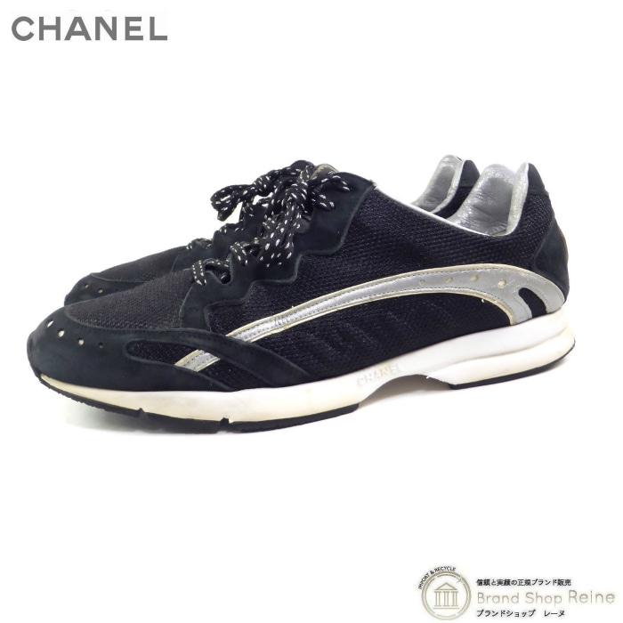 ����ͥ� ��CHANEL�� ���ݡ��ĥ饤�� ��å��� ���ˡ����� ���塼�� �� ��36 1/2 G24019 �֥�å�����š� 