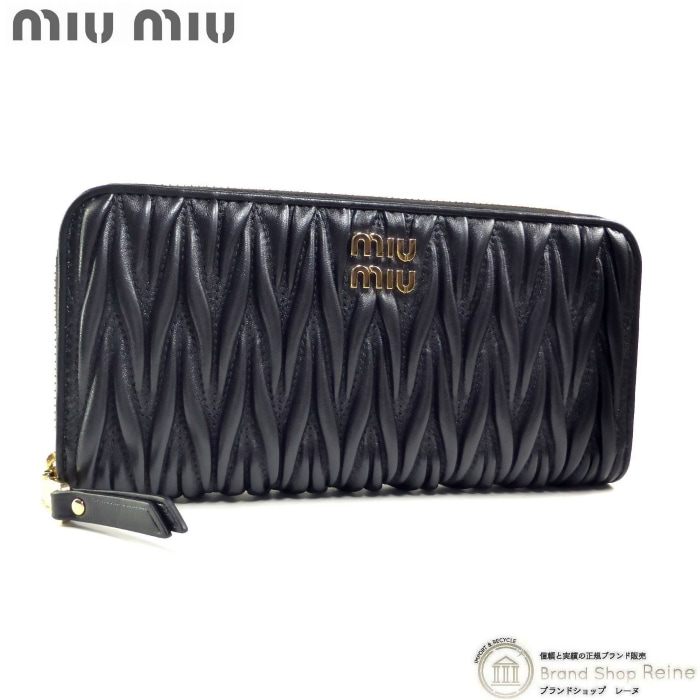 �ߥ奦�ߥ奦 ��MIUMIU�� �顼�� �ޥƥ�å� �ʥåѥ쥶�� ������å� �饦��ɥե����ʡ� Ĺ���� 5ML506 �֥�å���GO���ڿ��ʡ� 