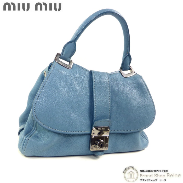 �ߥ奦�ߥ奦 ��MIUMIU�� �ޥɥ饹 �ե�å� 2way �ϥ�� �������� �Хå� �饤�ȥ֥롼����š� 