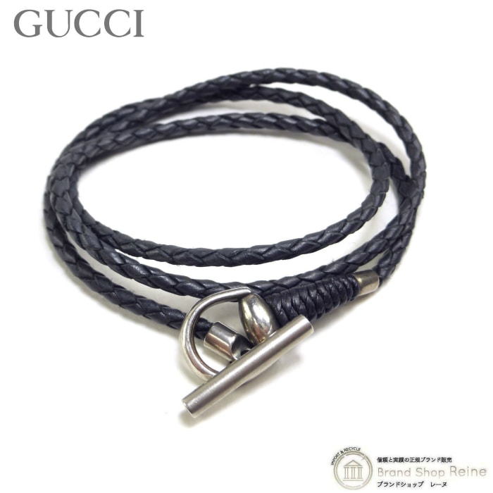 ���å� ��GUCCI�� �ۡ����ӥå� ���硼���� �Ԥ߹��ߥ쥶�� SV925 �ͥå��쥹 #18 �֥�å��ߥ���С�����š� 