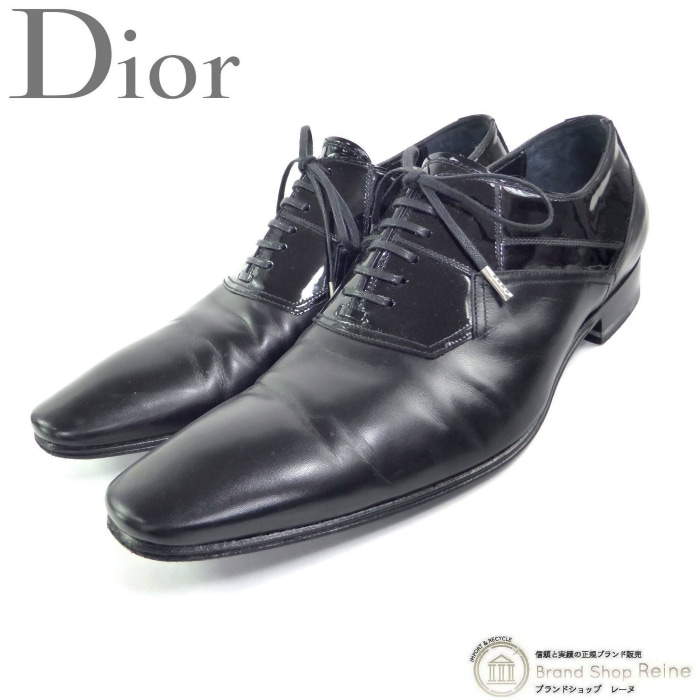 �ǥ������� ���� ��Dior Homme�� �쥶�� �졼�����å� �ɥ쥹���塼�� �ӥ��ͥ� �� ��42 �֥�å� ��󥺡���š� 