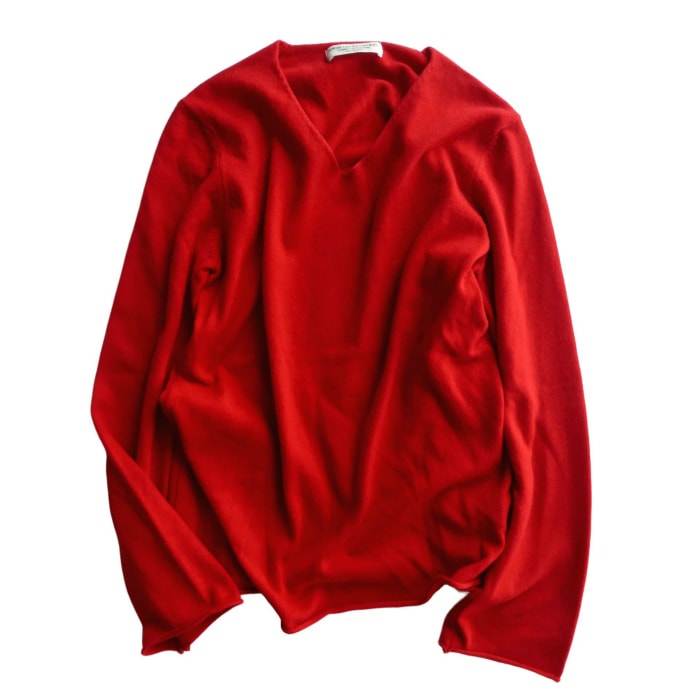 コム・デ・ギャルソン (COMME des GARCONS) robe de chambre カシミア ニット AD2000 レッド RN-040080 ウェア【中古】