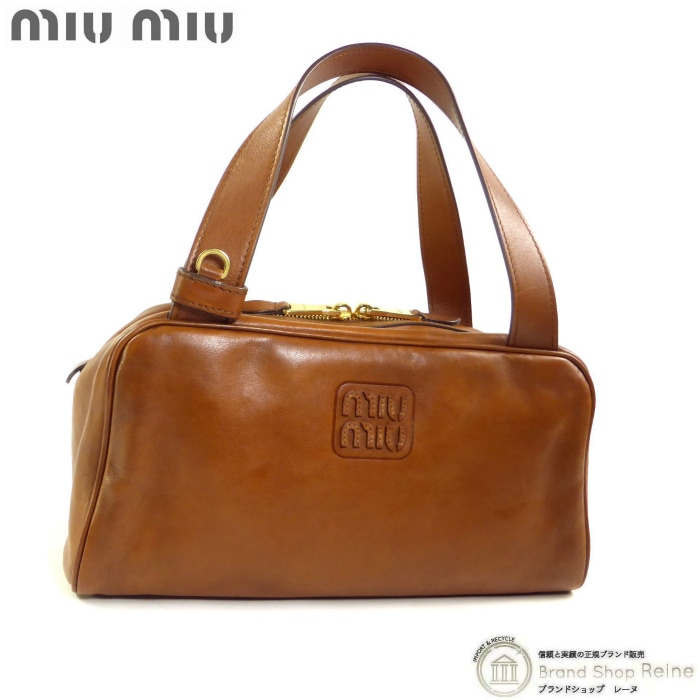 �ߥ奦�ߥ奦 ��MIUMIU�� �쥶�� �ȥåץϥ�ɥ� �Хå� ������ơ����ù� 5BB182 �֥饦���̤�����ʡ� ���