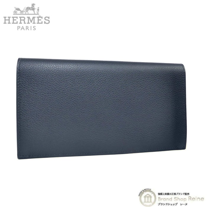 エルメス シチズンツイルロング シルクイン 長財布 ネイビー エルメス （HERMES） シチズン ツイル ロング ウォレット シルクイン