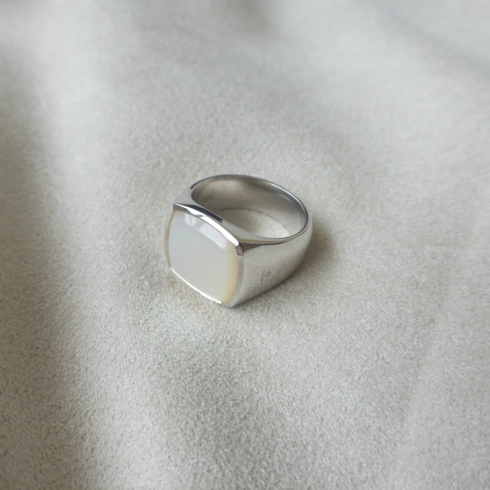 �ȥ०�å� ��TOM WOOD�� Cushion Ring ���å���� ��� �ۥ磻�ȥ�å� ����С� 925 ���� #52 12�� R74HQWHM01S925�ڿ��ʡ� 