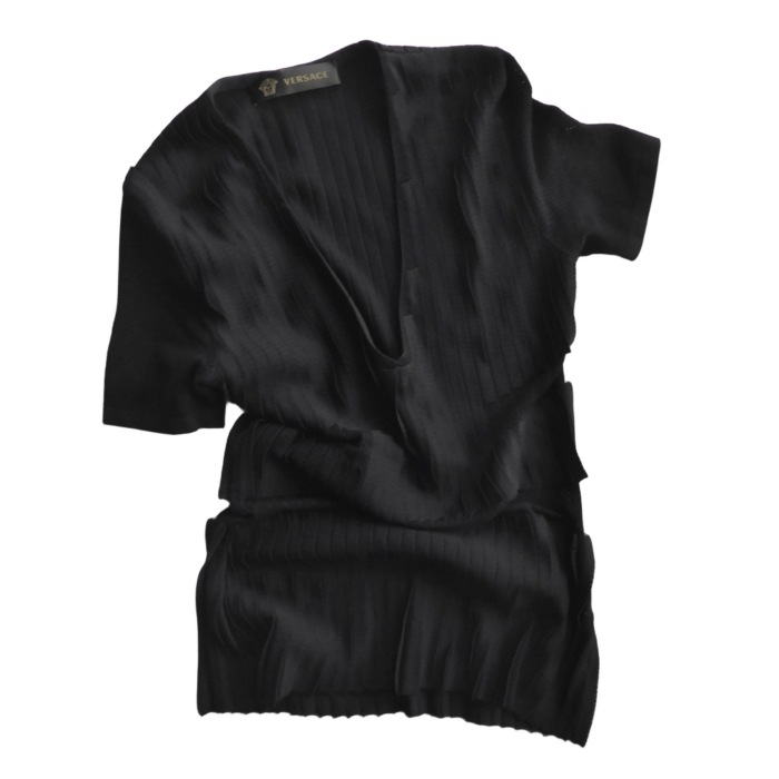 �����륵������ ��VERSACE�� ��å��� �ڤ��ؤ� T����� ���åȥ��� �ȥåץ� V�ͥå� 38 �֥�å� ����������š� 