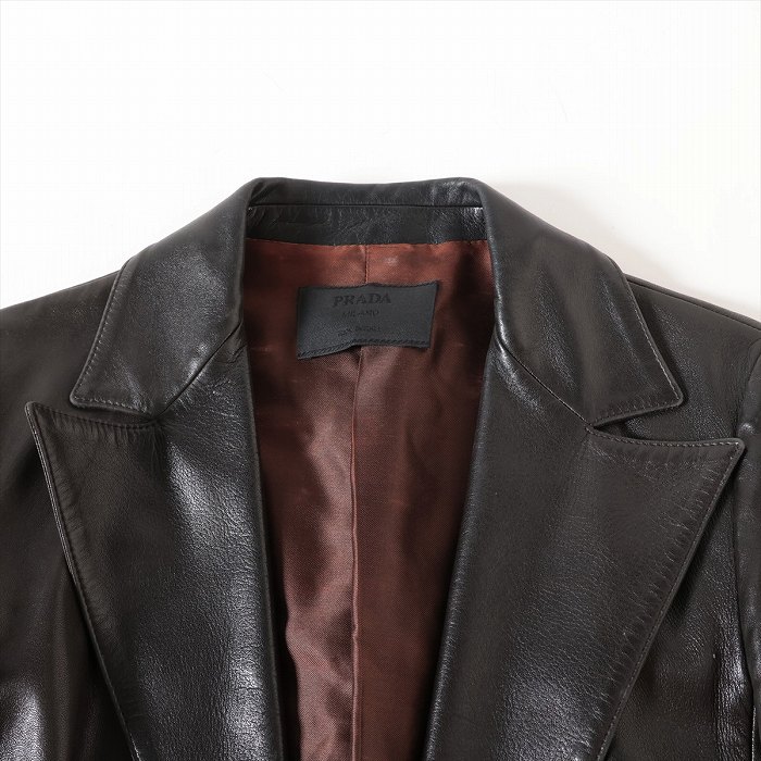 �ץ�� ��PRADA�� �쥶�� ���㥱�å� #40 Ĺµ �֥�å� ����������š� 