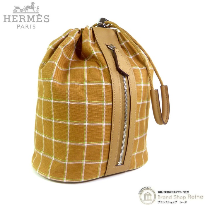エルメス （HERMES） トレックH ポーチ チェック タッタソール